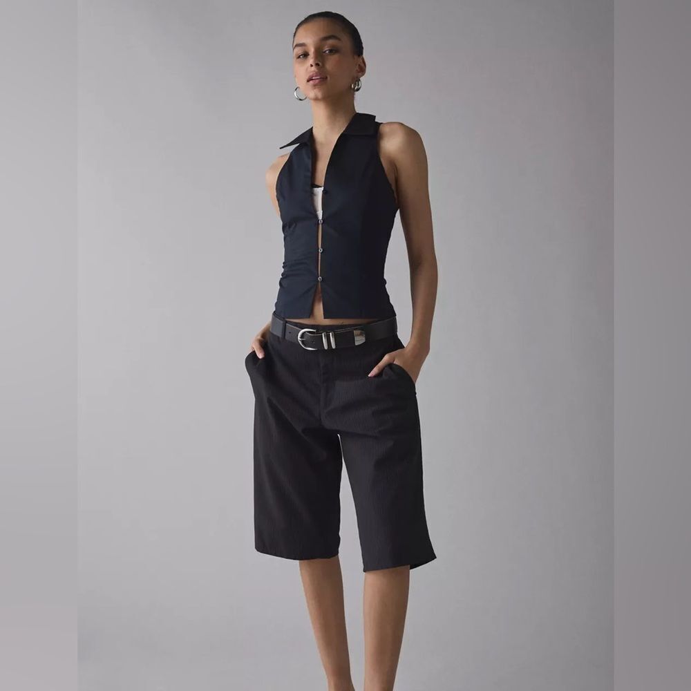 NWT Urban Outfitters Party Girl Cotton-Blend ButtonDown SleevelessLg (fits med) - Picture 2 of 5